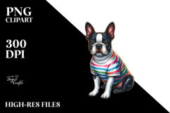 Boston Terrier in Sunset Scene | Sublimation Clipart Product Image 2