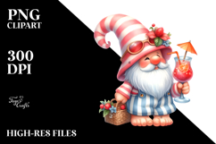 Whimsical Gnome Drinking a Cocktail PNG Product Image 2