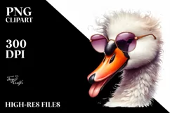 Vibrant Swan Watercolor Sunglasses Clipart Product Image 1