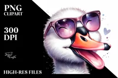Vibrant Swan Watercolor Sunglasses Clipart Product Image 1