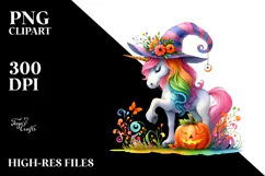 Vibrant Halloween Unicorn | Sublimation Clipart Product Image 2
