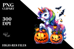 Vibrant Halloween Unicorn | Sublimation Clipart Product Image 2