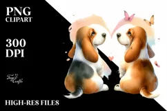 Basset Hound Double Tail Heart PNG Product Image 2