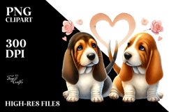 Basset Hound Double Tail Heart PNG Product Image 2