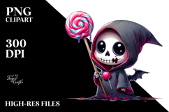 Funny Grim Reaper with Lollipop PNG Product Image 2