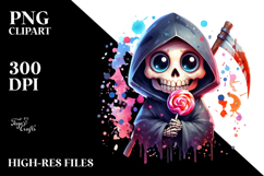 Funny Grim Reaper with Lollipop PNG Product Image 2