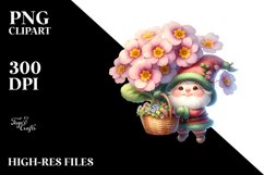 Floating Small Gnome with Primrose PNG Product Image 2