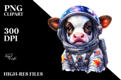 Colorful Baby Unicorn in Astronaut&#039;s Suit PNG Product Image 2