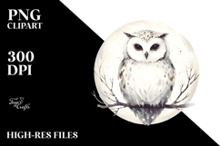 Simple Watercolor Owl PNG Product Image 2
