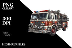 Vintage Fire Engine Watercolor Product Image 2