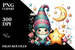 Colorful Cute Boho Gnome Heart PNG Product Image 2
