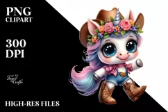 Funny Baby Unicorn Cowboy Boots Product Image 1