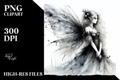 Washed Watercolor Gothic Fairy, High-Res PNG Product Image 3