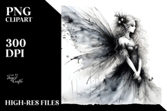 Washed Watercolor Gothic Fairy, High-Res PNG Product Image 2