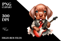 Watercolor Baby Vizsla Big Eyes with As a Rock Star Product Image 2