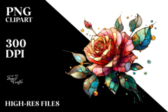 Rose Watercolor Splash PNG Product Image 2