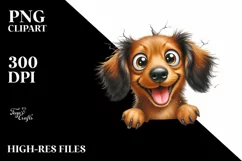 Funny Dachshund, Popping Eyes | Sublimation | Clipart Product Image 3