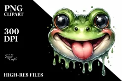 Funny Frog Tongue Out | Sublimation Clipart Product Image 3