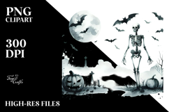 Simple Halloween Skeleton, Transparent PNG Product Image 2