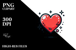Simple Cartoon Heart, White Background PNG Product Image 2
