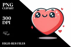 Simple Cartoon Heart, White Background PNG Product Image 2