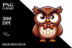 Serious Owl with Bow Tie, High-Res PNG Product Image 2