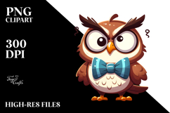 Casual Owl with Bow Tie, PNG Product Image 2
