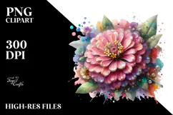 Zinnia with Metallic Insertions, High-Res PNG Product Image 2