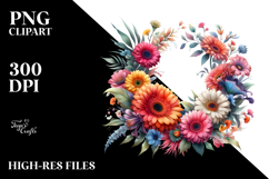 Watercolor Floral Frame with Gerbera PNG Product Image 2