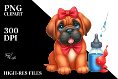 Watercolor Baby Mastiff with Big Eyes PNG Product Image 2