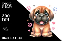 Happy Baby Mastiff, PNG Product Image 2