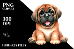 Happy Baby Mastiff, PNG Product Image 2