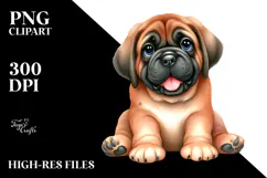 Cute Mastiff with Big Eyes PNG Product Image 2