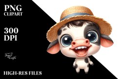 Watercolor Baby Cow Clipart Product Image 3