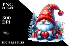 Washed Vibrant Christmas Gnome PNG Product Image 3