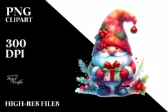 Washed Vibrant Christmas Gnome PNG Product Image 1