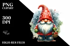 Washed Vibrant Christmas Gnome PNG Product Image 3