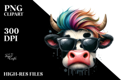Funny Cow with Disgusted Look, PNG Product Image 2