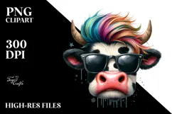 Funny Cow with Disgusted Look, PNG Product Image 2