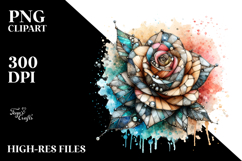 Abstract Wooden Stained Rose Watercolor Product Image 2
