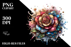 Abstract Wooden Stained Rose Watercolor Product Image 2