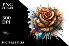 Abstract Wooden Stained Rose Watercolor Product Image 2
