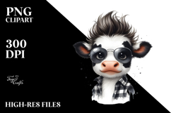 Funny Cow with Happy Expression, PNG Product Image 2
