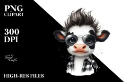 Funny Cow with Happy Expression, PNG Product Image 2