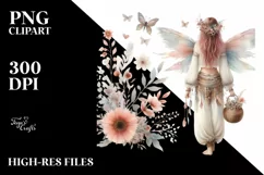 Watercolor Boho Fairy, Transparent PNG Product Image 3