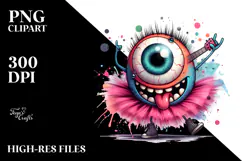 Funny Eyeball Monster with Tutu PNG Product Image 2