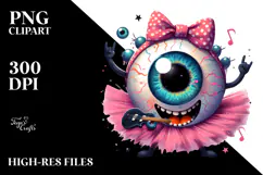 Funny Eyeball Monster with Tutu PNG Product Image 2