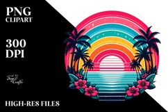 Retro Tropical Rainbow Sunset, 20 oz Tumbler Product Image 2