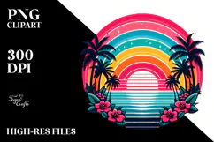 Retro Tropical Rainbow Sunset, 20 oz Tumbler Product Image 2