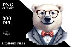 Detailed Watercolor Funny Cute Polar Bear Retro es Product Image 2